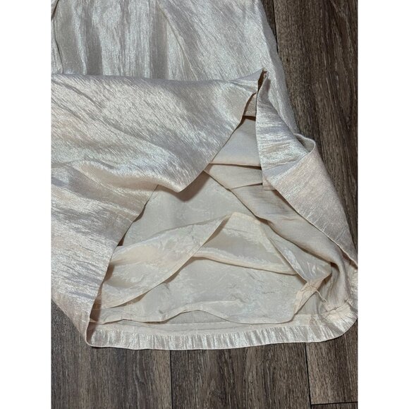 MAX AND CLEO CHAMPAGNE BEIGE PARTY STRAPLESS DRESS WOMENS SIZE 12 POCKETS LINED - Picture 6 of 10